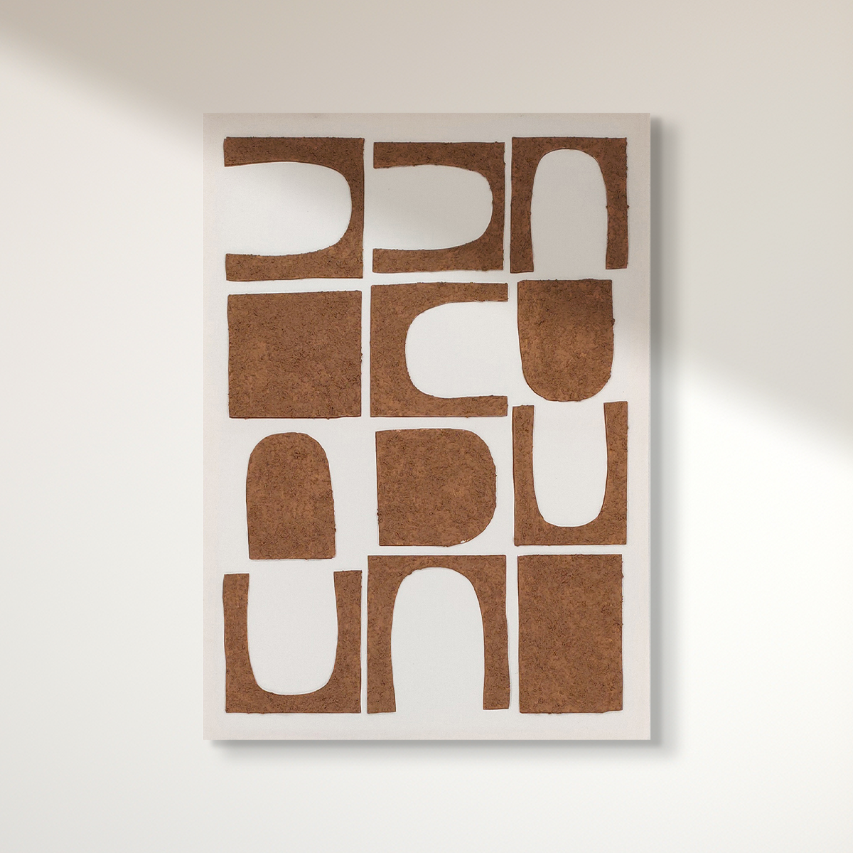 Abstract textured wall art affordable oil painting brown shapes portrait on stretched canvas