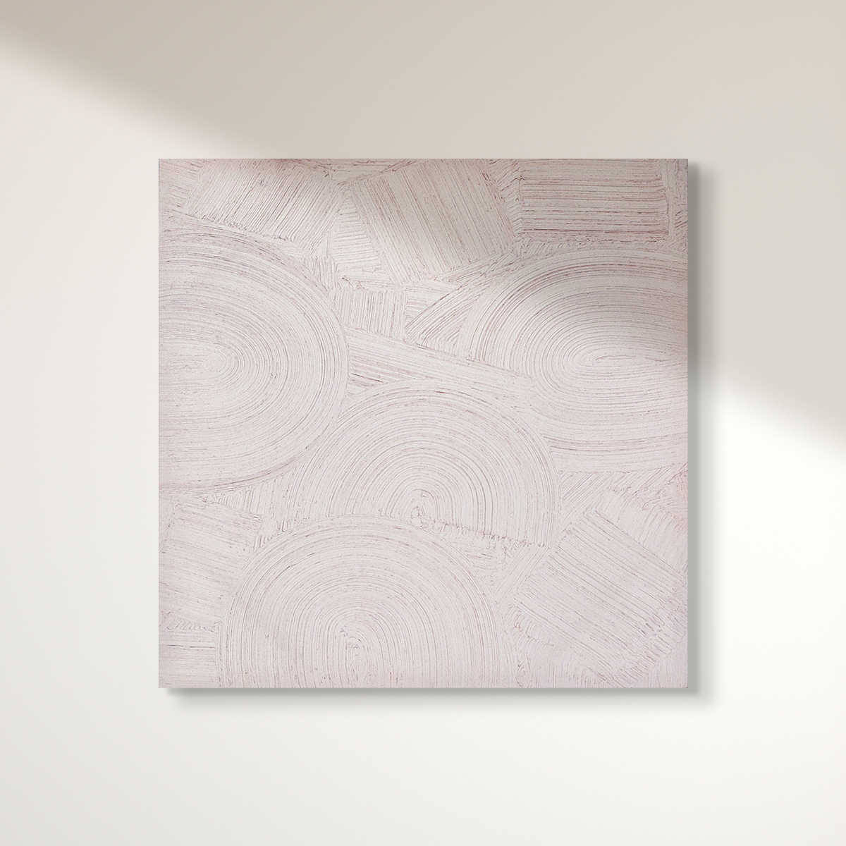 Abstract textured wall art affordable oil painting unframed white zen square on stretched canvas