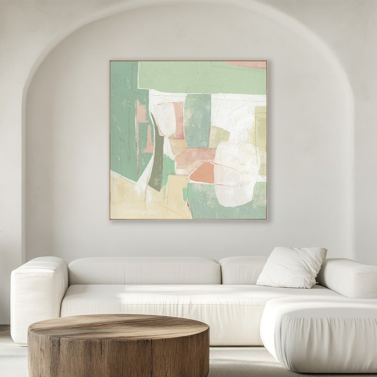 Botanic Layers: Hand Painted Wall Art (80x80cm / 90x90cm / 100x100cm)