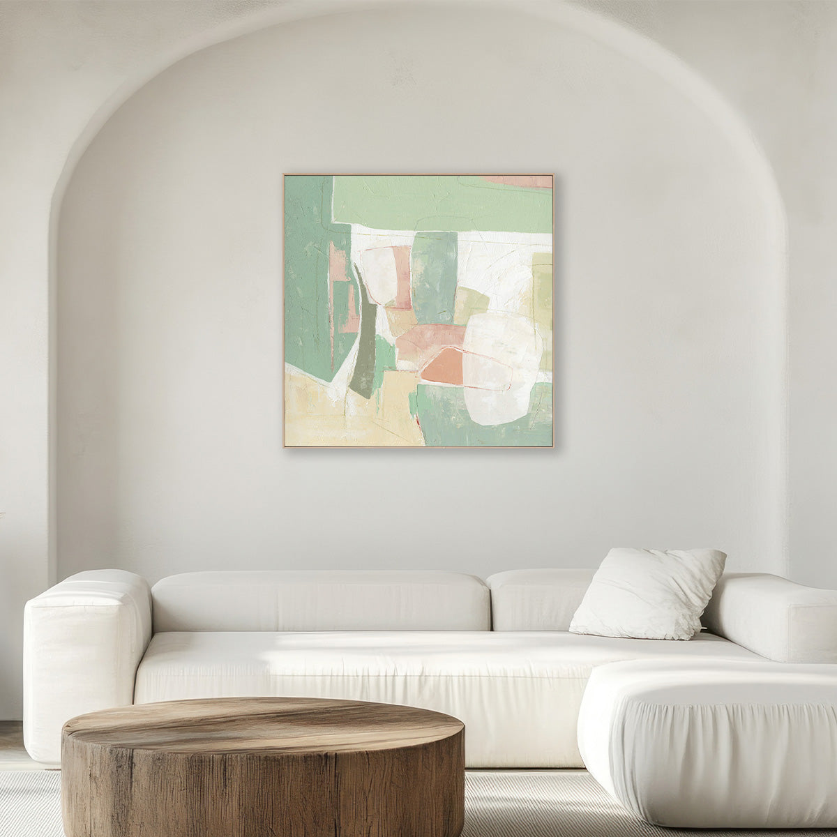 Botanic Layers: Hand Painted Wall Art (80x80cm / 90x90cm / 100x100cm)