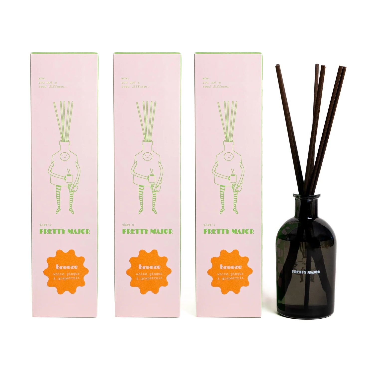 3 room reed diffuser subscription white ginger and grapefruit home fragrance