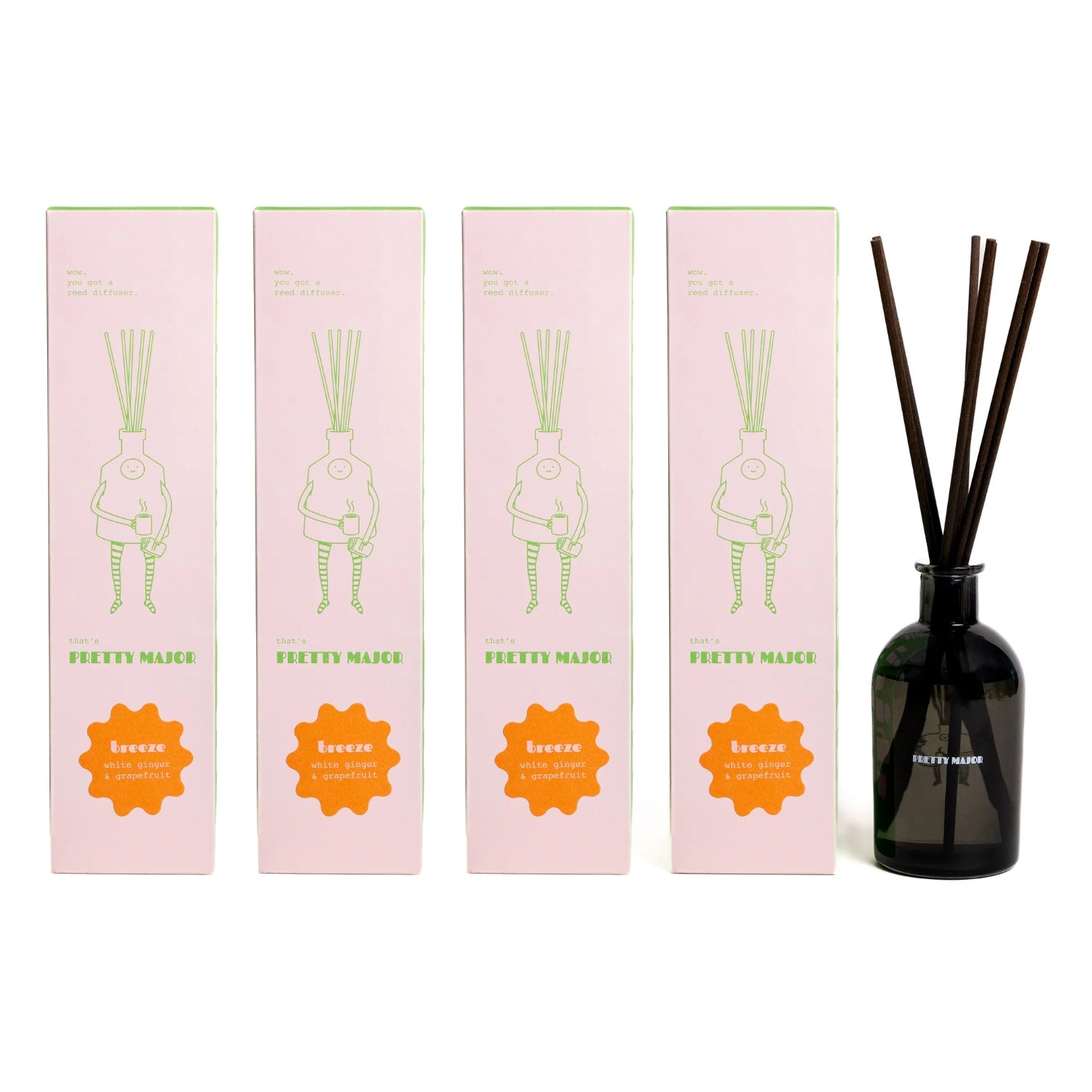 4 room reed diffuser subscription white ginger and grapefruit home fragrance