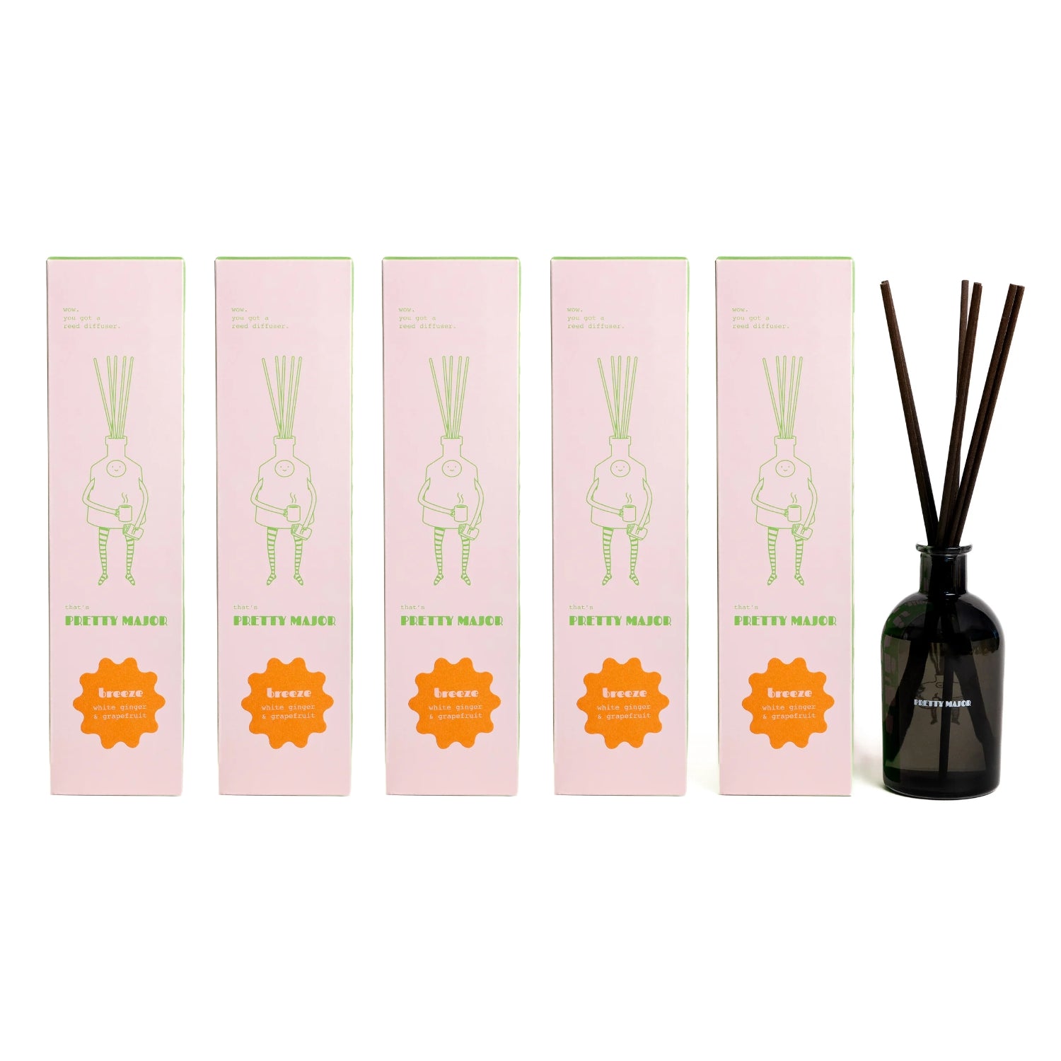 5 room reed diffuser subscription white ginger and grapefruit home fragrance