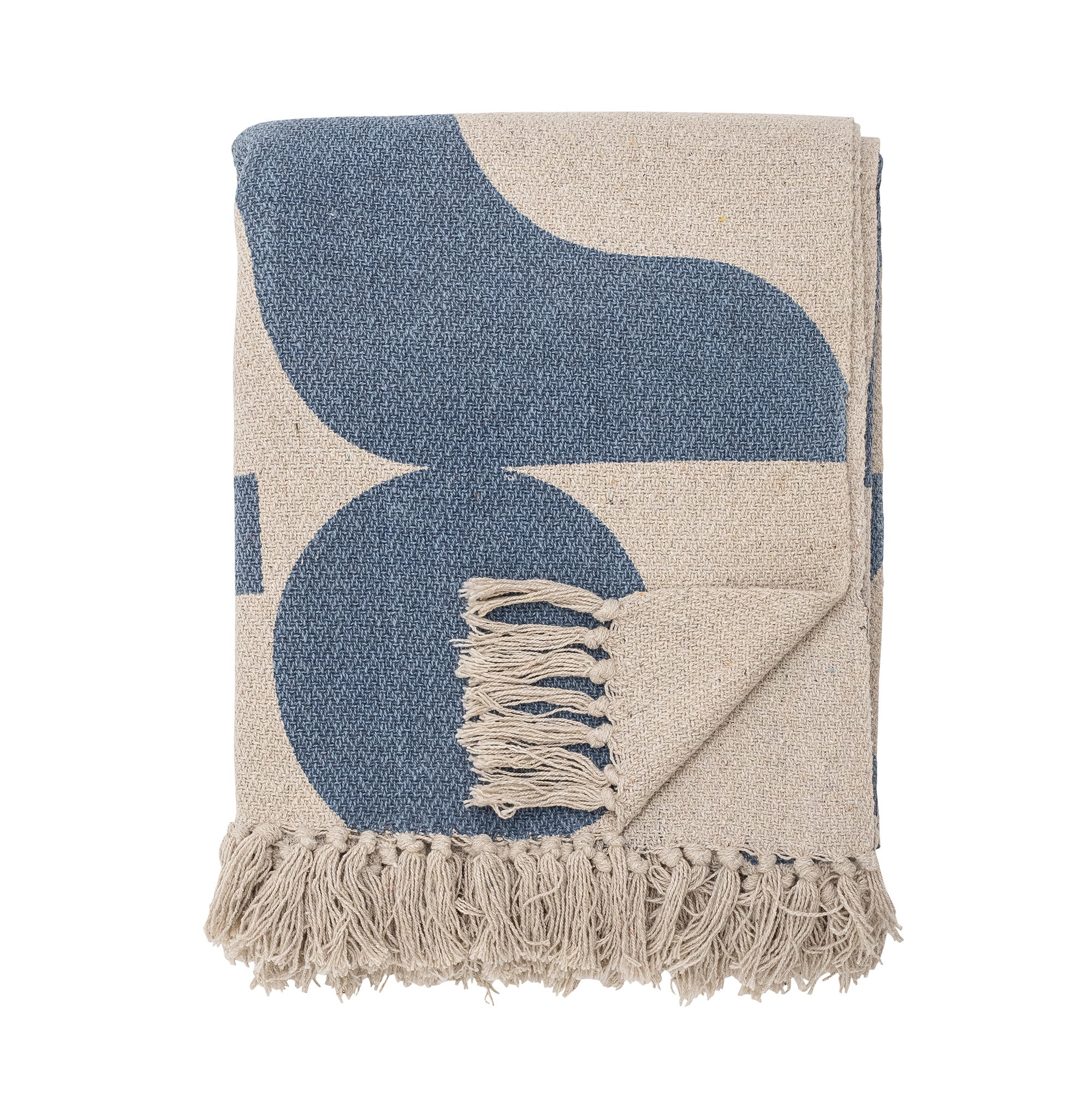 Bloomingville Agno Throw, Blue, Recycled Cotton (L160xW130 cm)