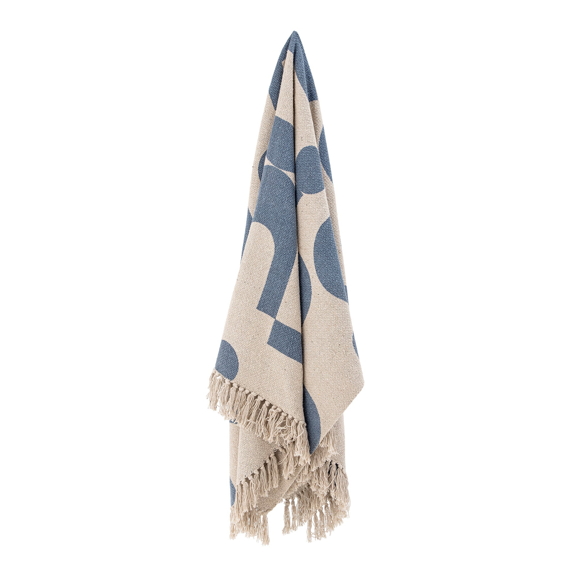 Bloomingville Agno Throw, Blue, Recycled Cotton (L160xW130 cm)