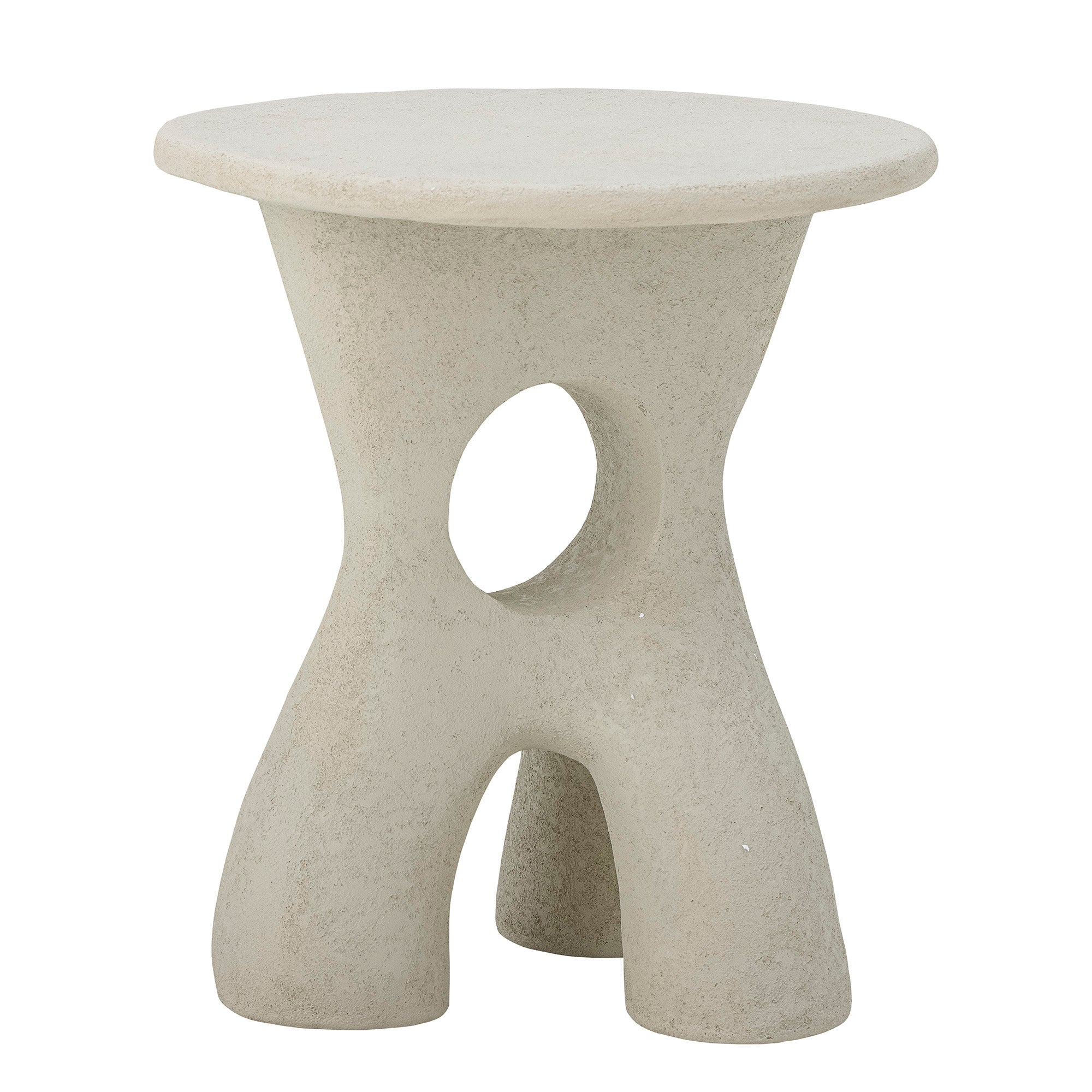 Bloomingville Amiee Side Table, White, Polyresin (D37.5xH43.5 cm)