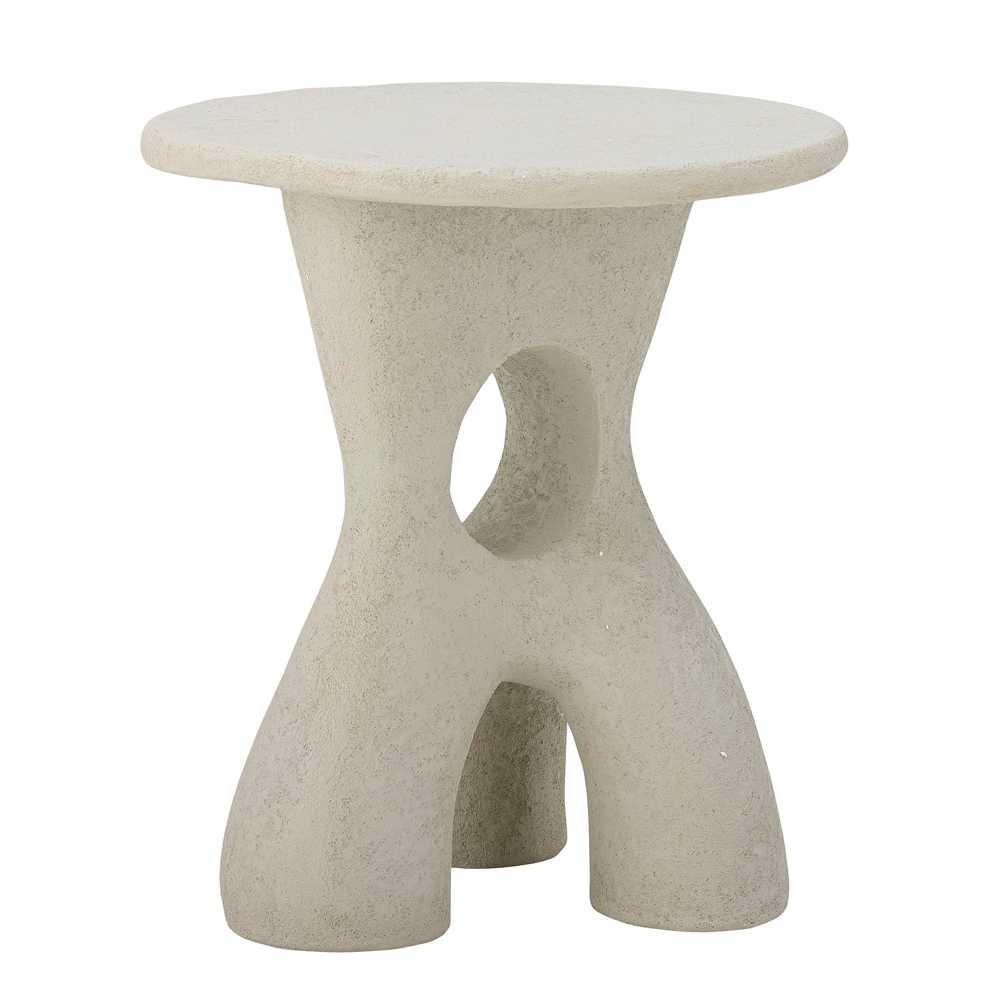 Bloomingville Amiee Side Table, White, Polyresin (D37.5xH43.5 cm)