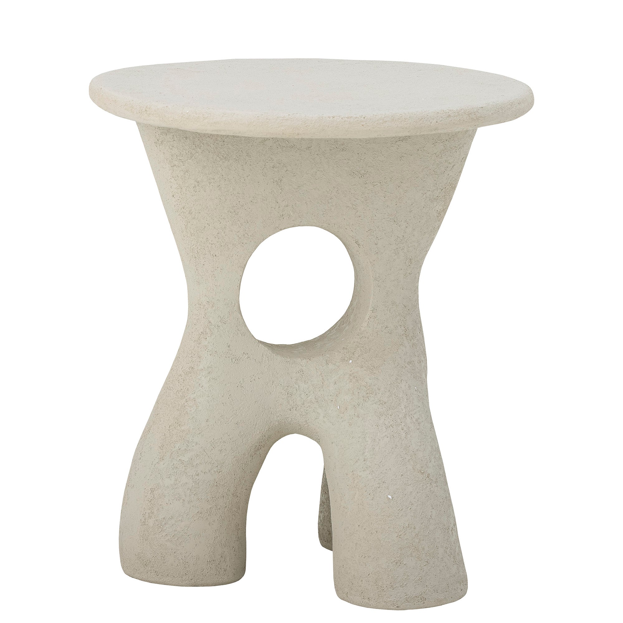 Bloomingville Amiee Side Table, White, Polyresin (D37.5xH43.5 cm)