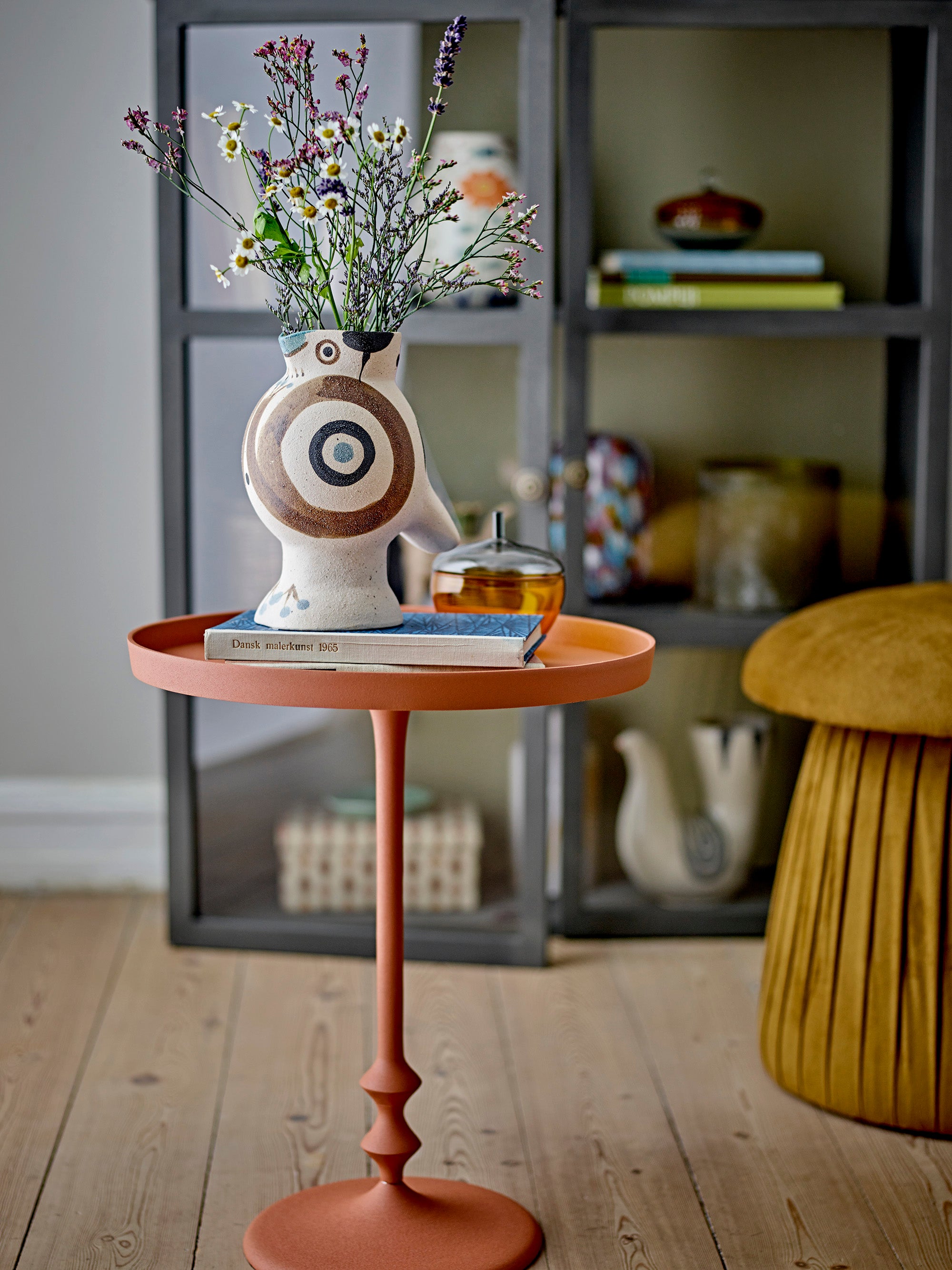 Bloomingville Anjou Side Table, Orange, Aluminum (D37xH45 cm)