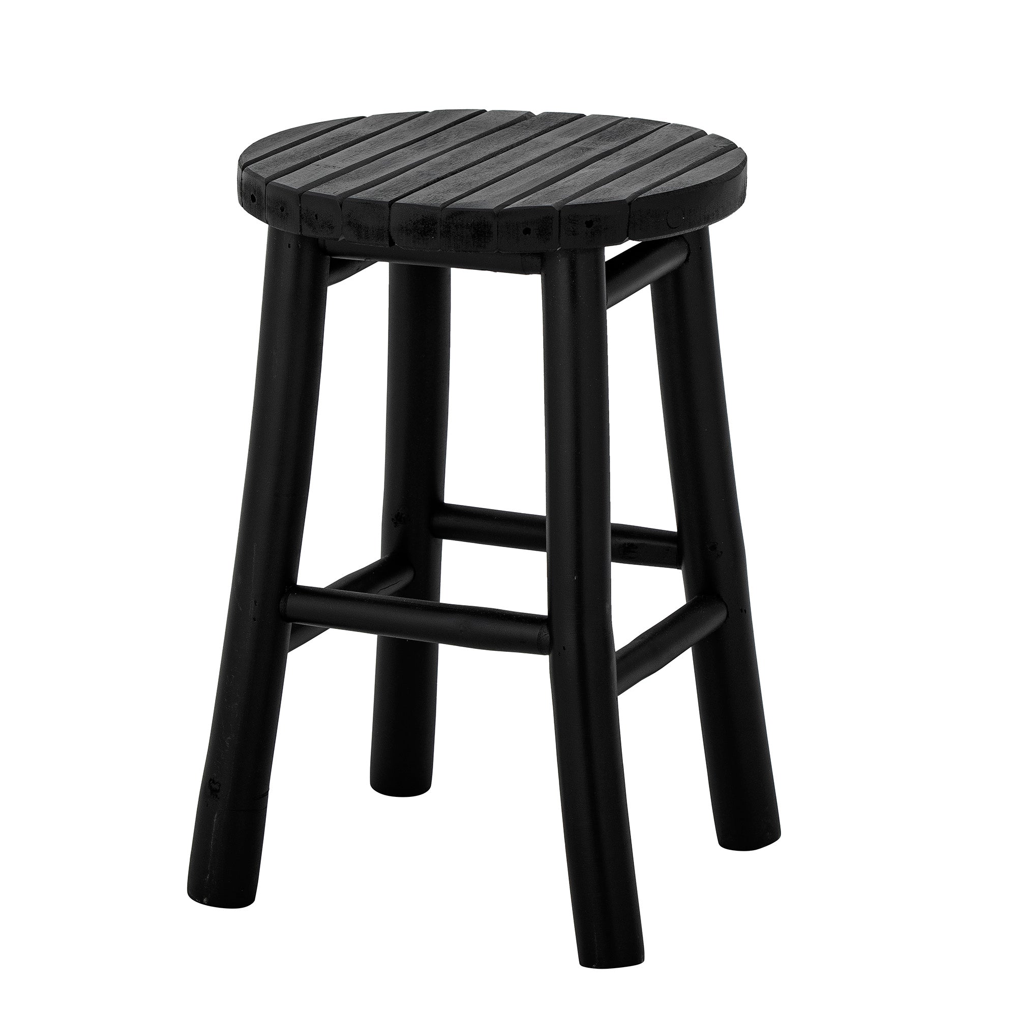 Bloomingville Bilbo Stool, Black, Bamboo (D30xH44 cm)