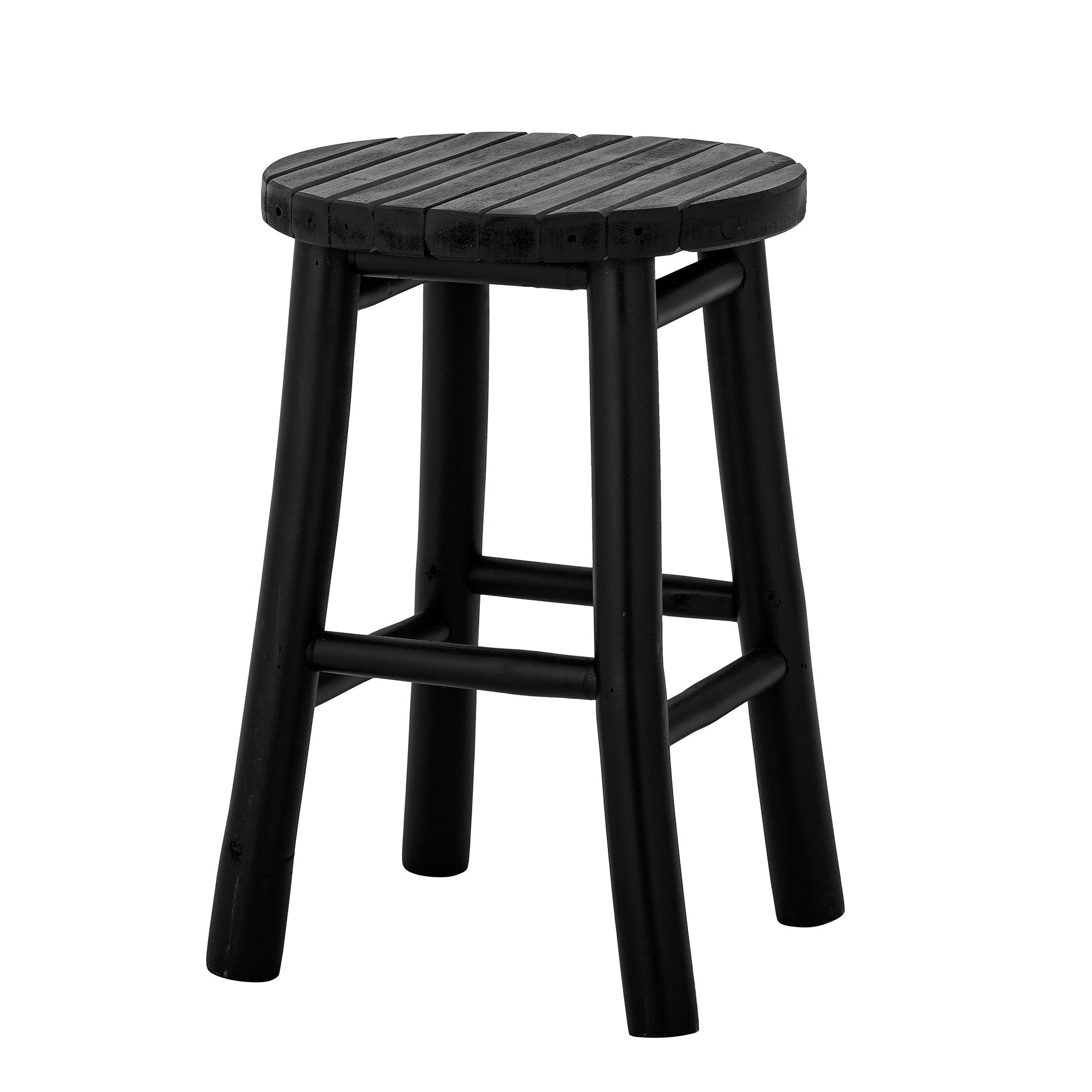 Bloomingville Bilbo Stool, Black, Bamboo (D30xH44 cm)