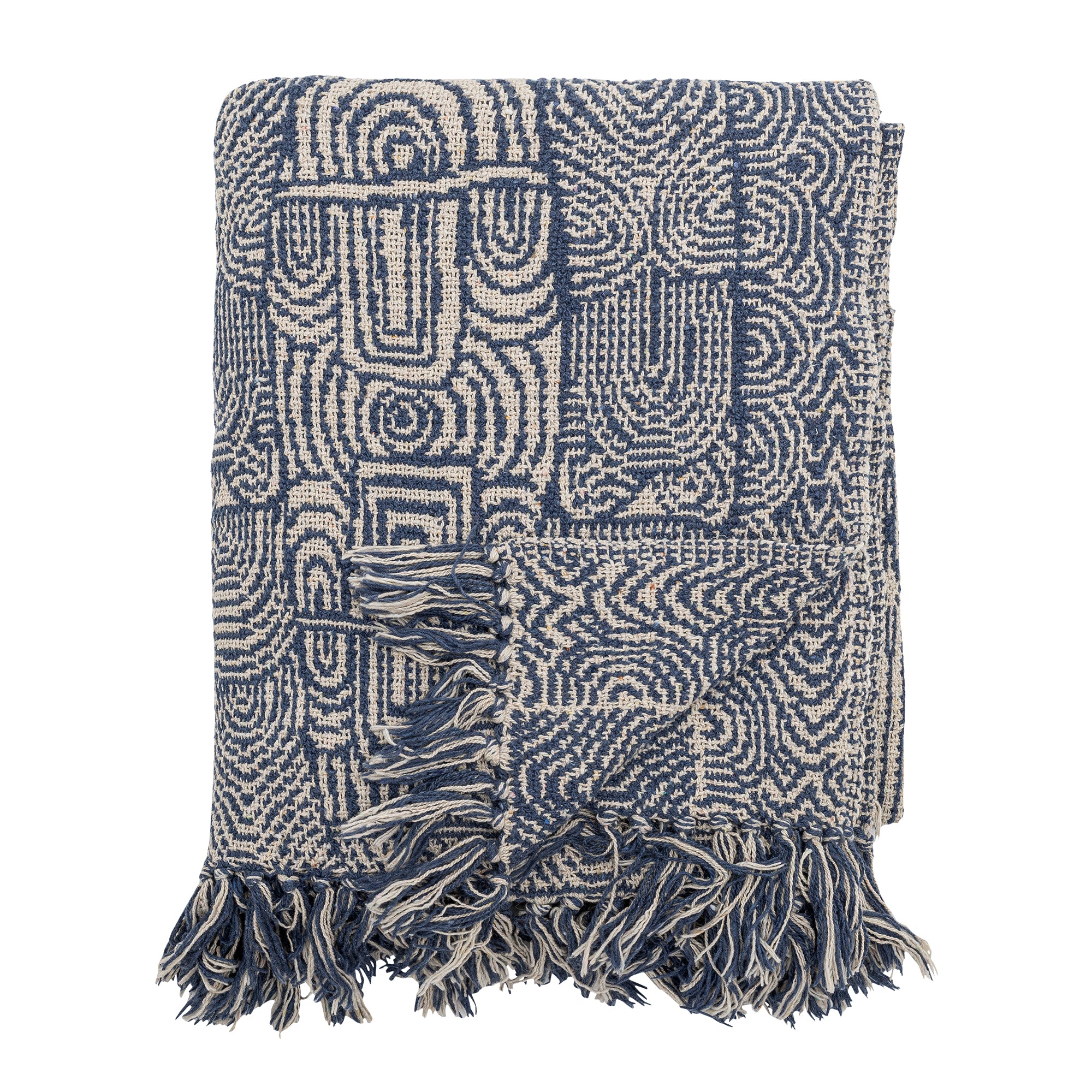 Bloomingville Bresso Throw, Blue, Recycled Cotton (L160xW130 cm)