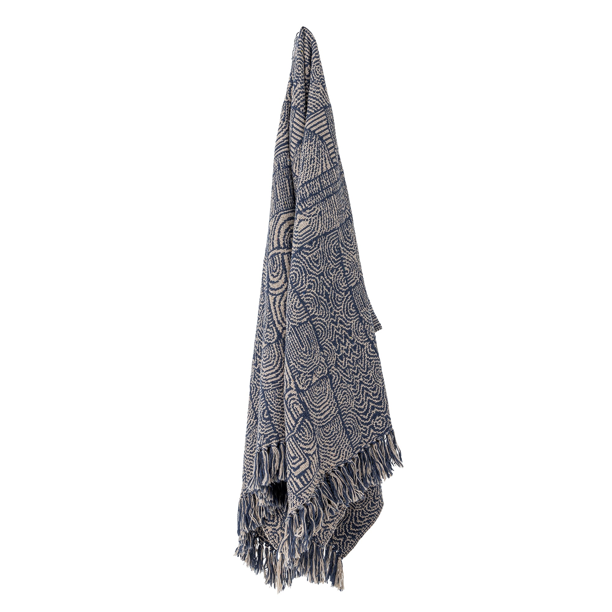 Bloomingville Bresso Throw, Blue, Recycled Cotton (L160xW130 cm)