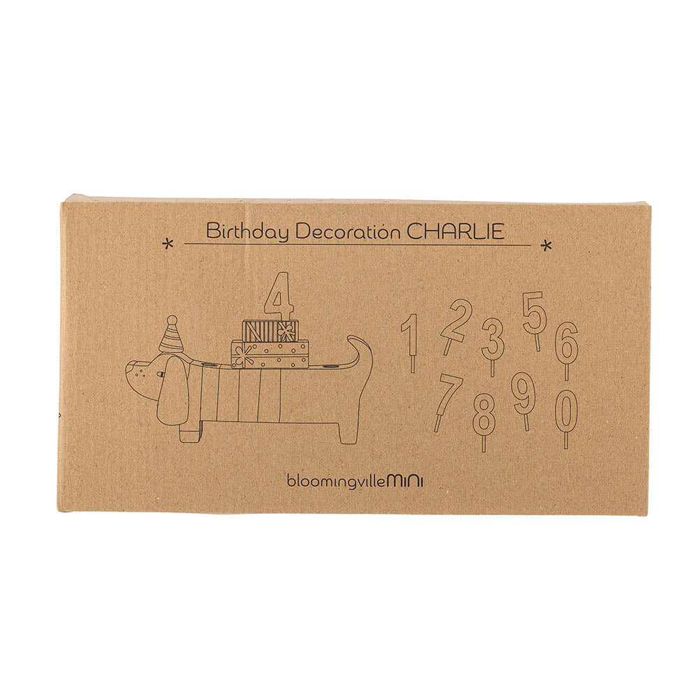 Bloomingville Charlie Birthday Decoration, Brown, MDF (L28xH14xW5 cm)