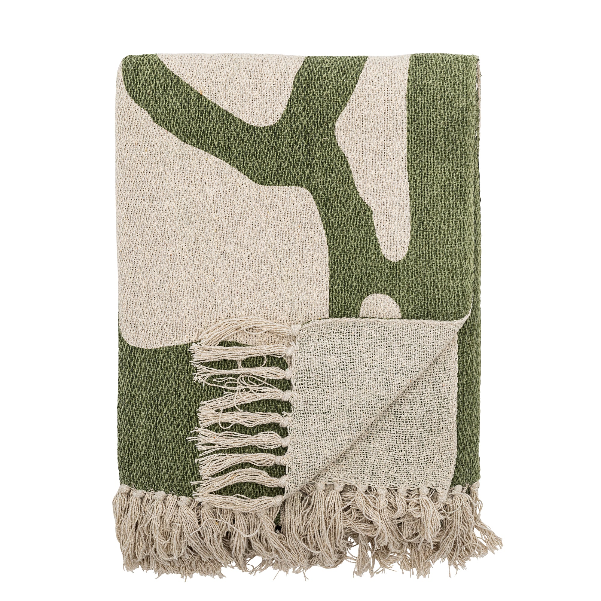 Bloomingville Dalmine Throw, Green, Recycled Cotton (L160xW130 cm)