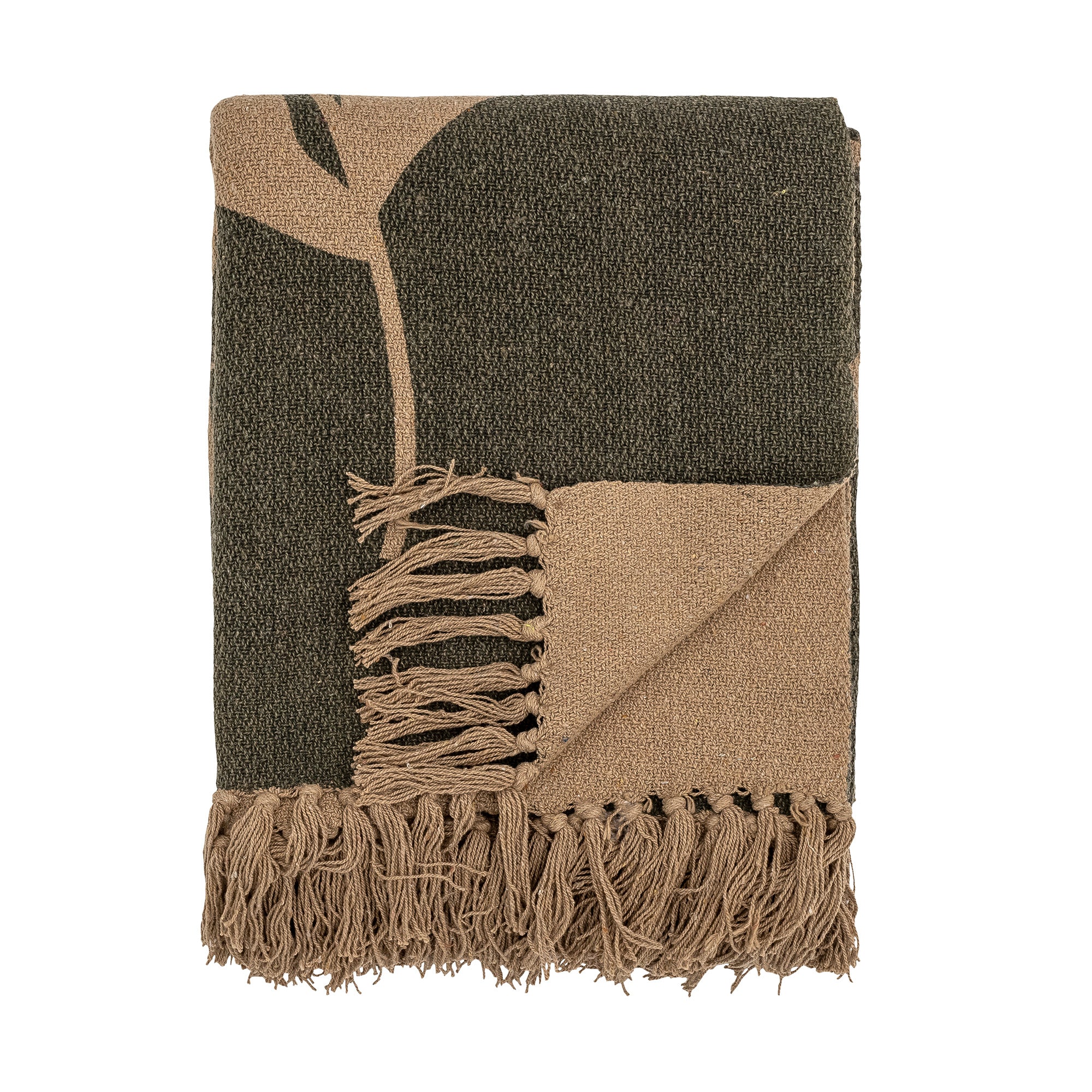 Bloomingville Geneva Throw, Green, Recycled Cotton (L160xW130 cm)