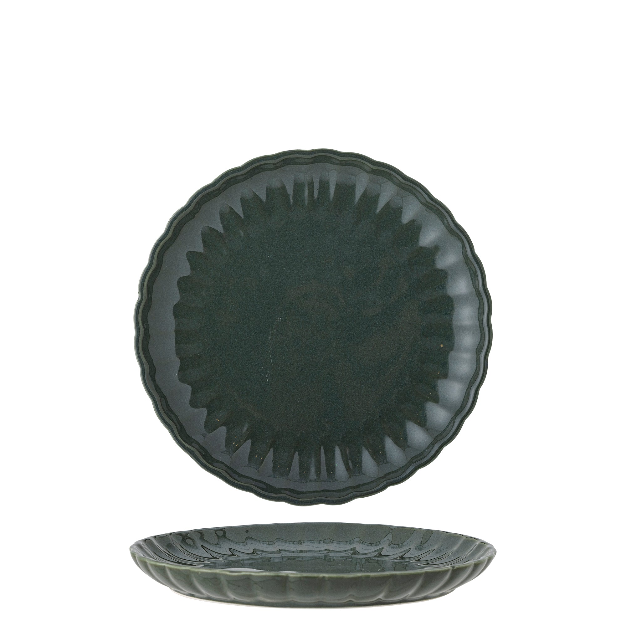 Bloomingville Latina Plate, Green, Stoneware (D20xH2 cm)