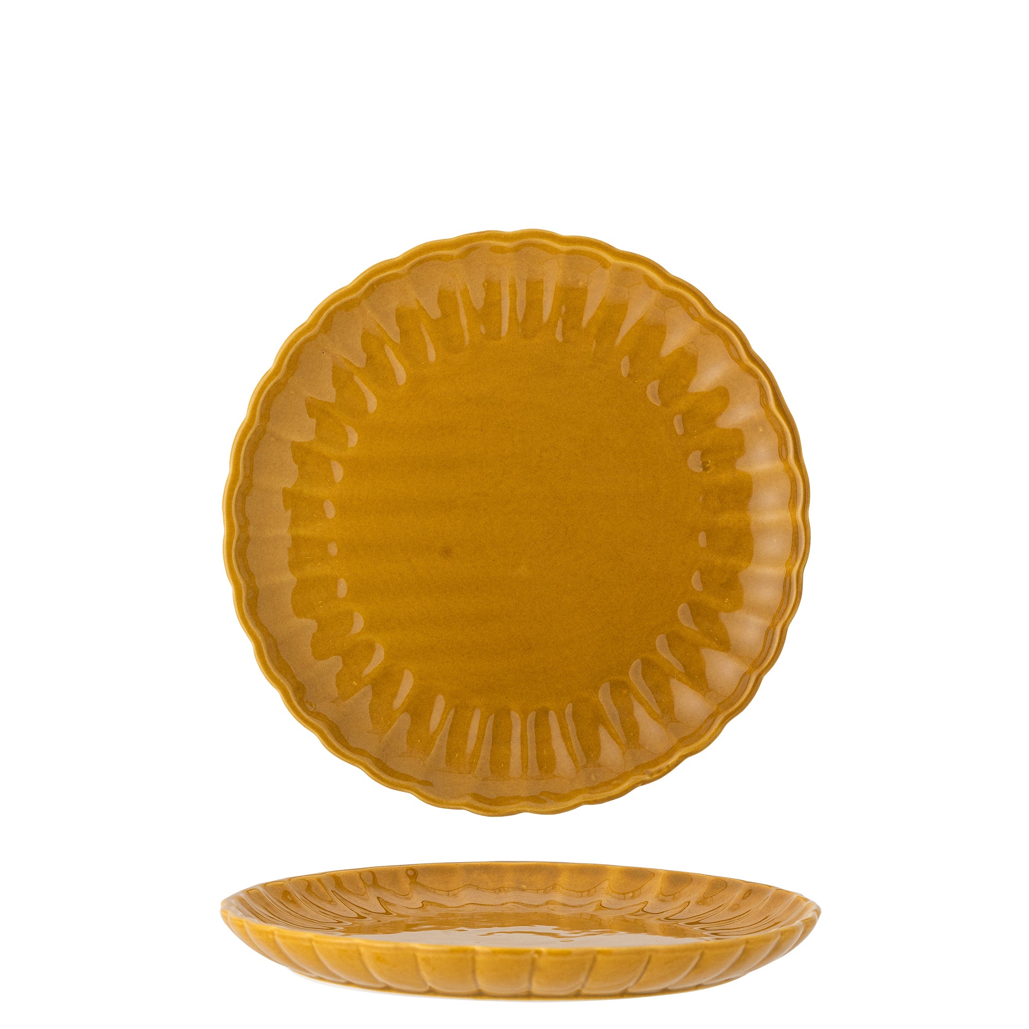 Bloomingville Latina Plate, Yellow, Stoneware (D20xH2 cm)