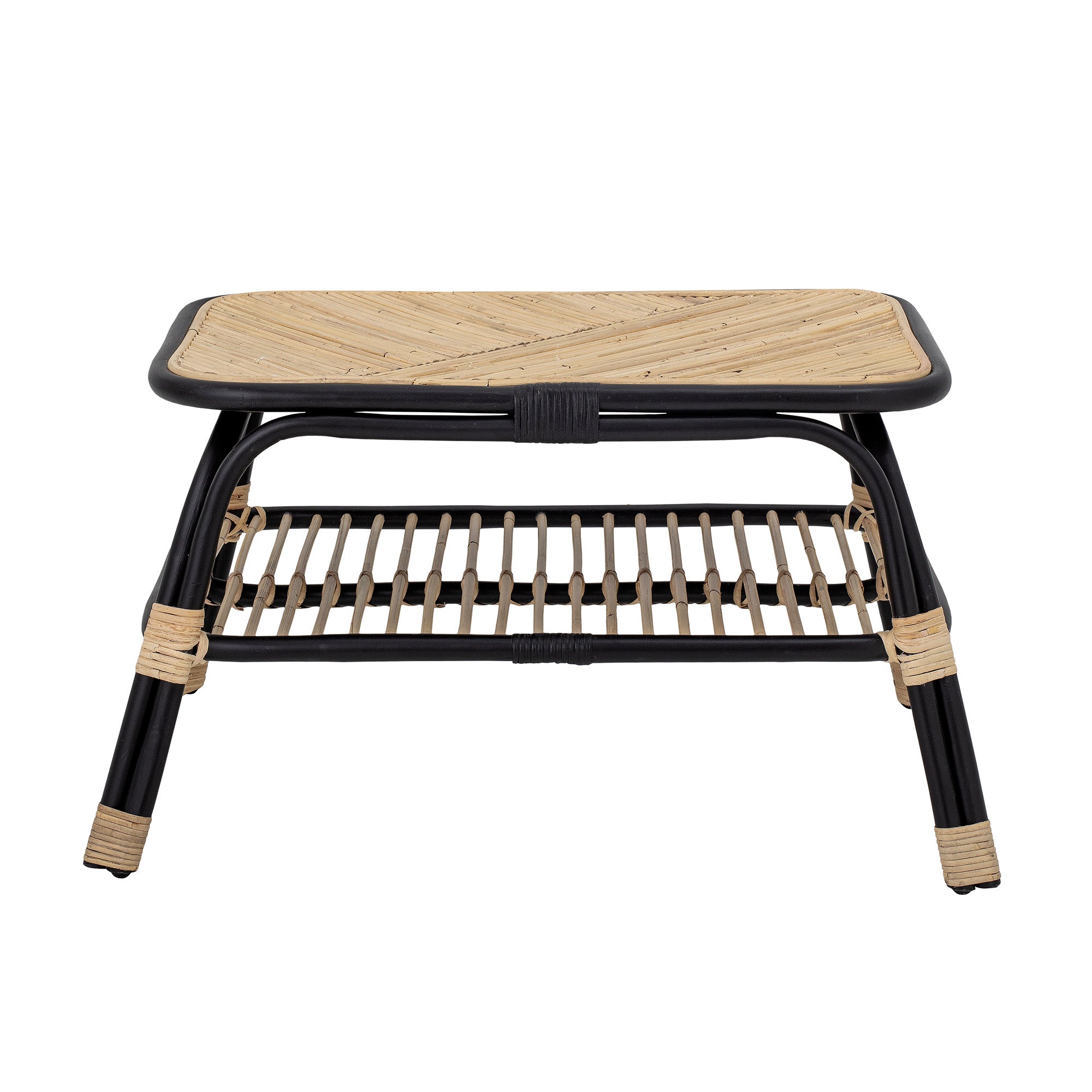 Bloomingville Loue Coffee Table, Black, Rattan (L79xH42xW54 cm)