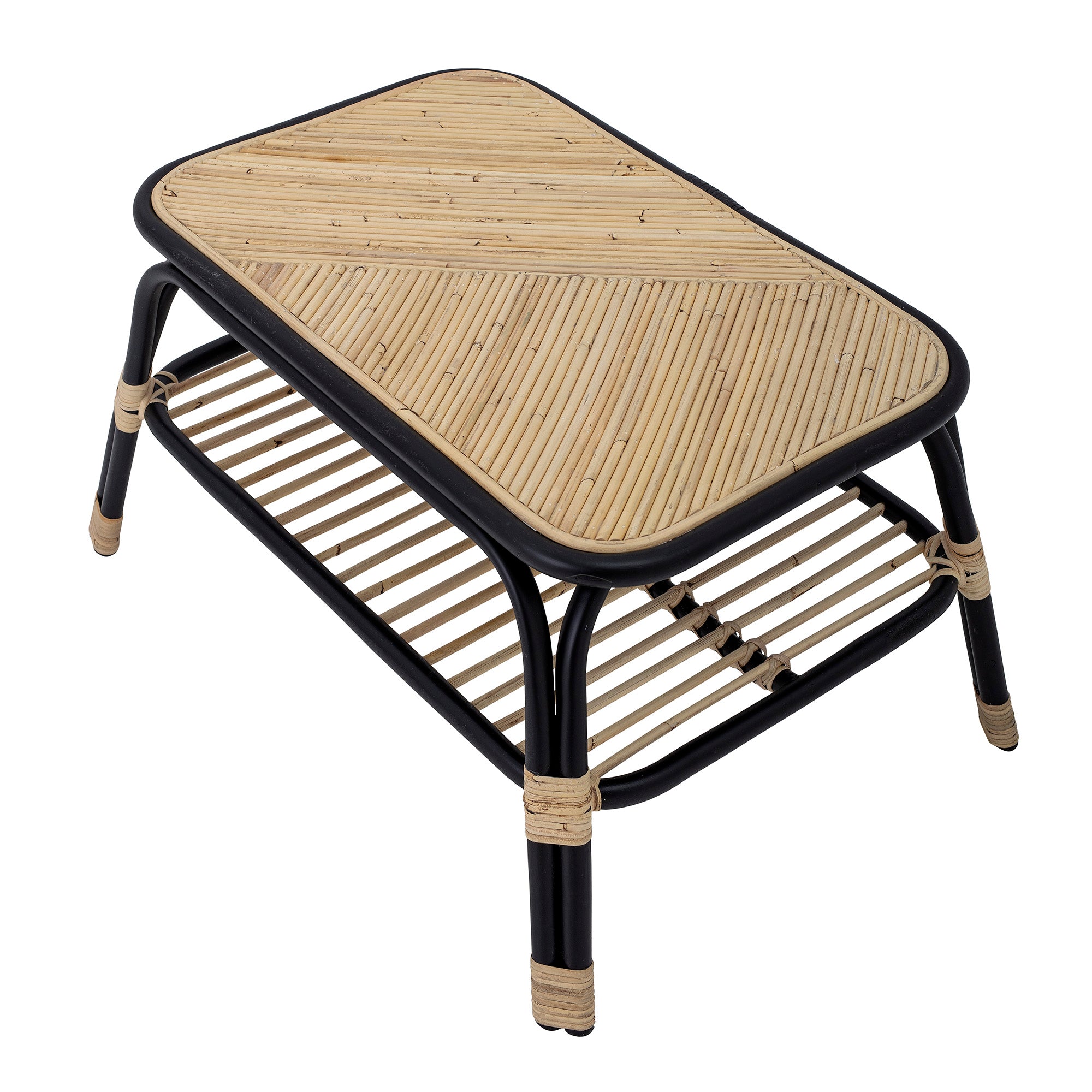 Bloomingville Loue Coffee Table, Black, Rattan (L79xH42xW54 cm)