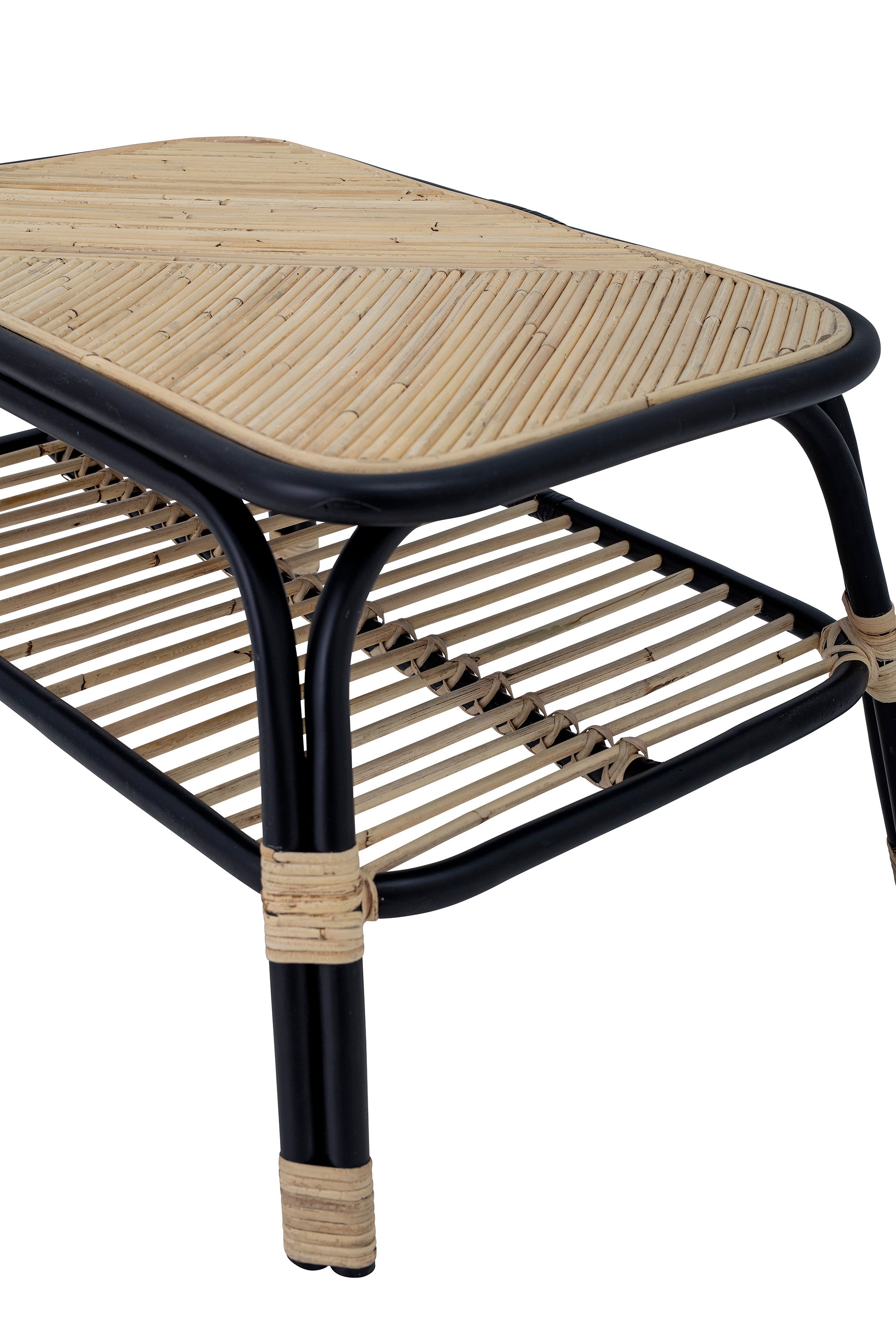 Bloomingville Loue Coffee Table, Black, Rattan (L79xH42xW54 cm)