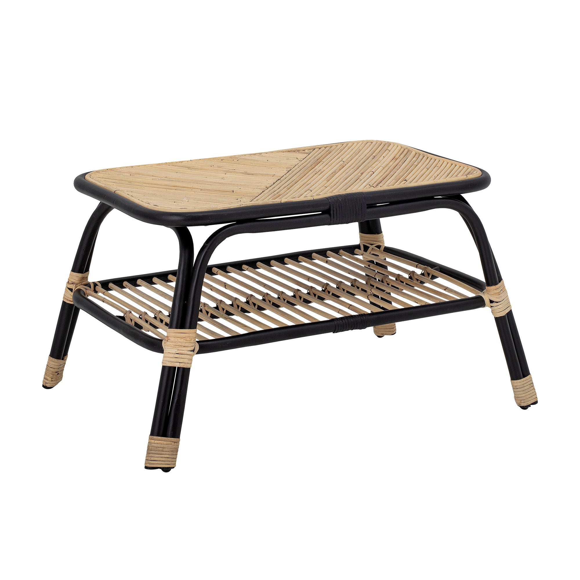 Bloomingville Loue Coffee Table, Black, Rattan (L79xH42xW54 cm)