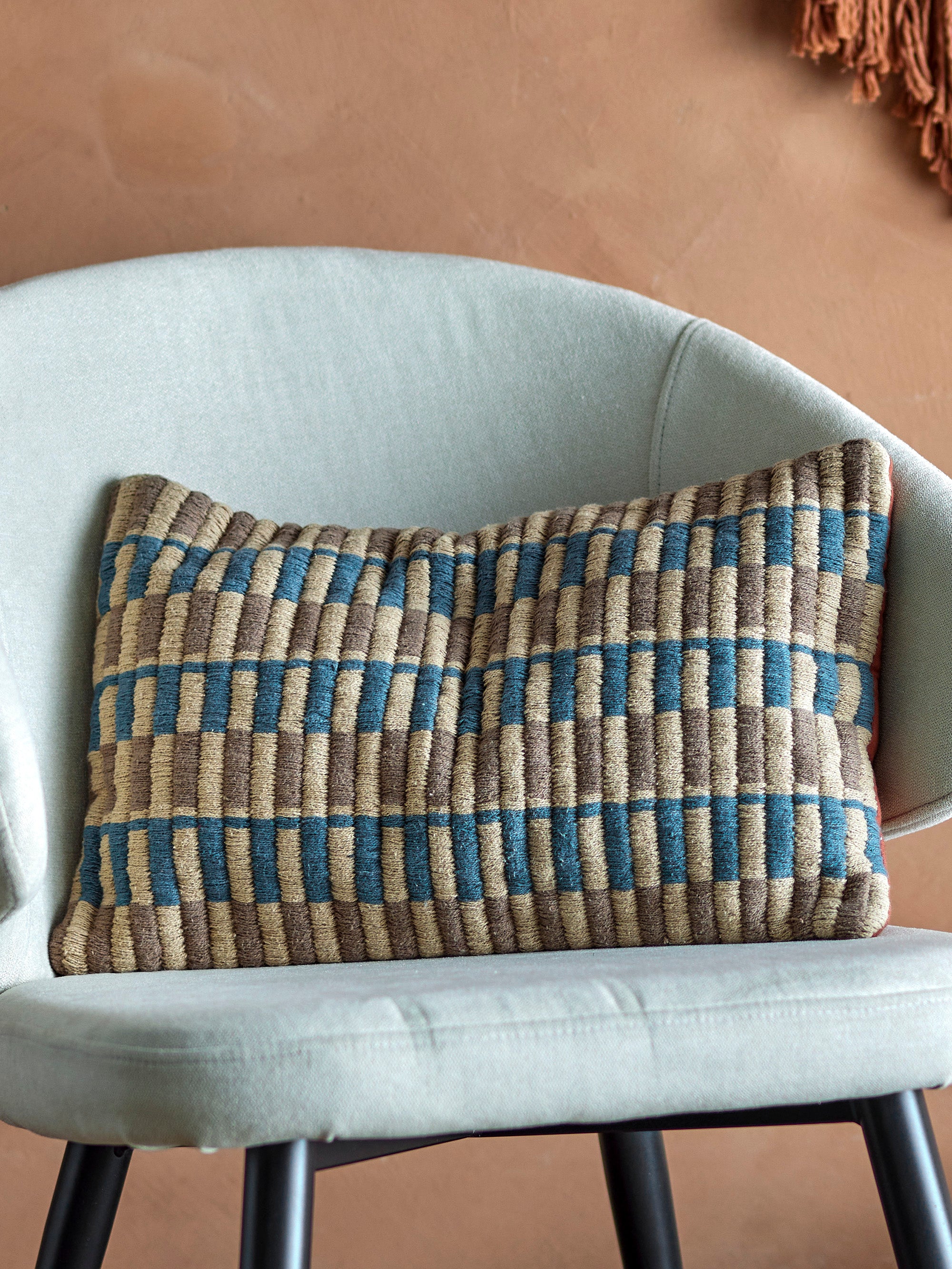 Creative Collection Newtown Cushion, Blue, Cotton (L50xW30 cm)