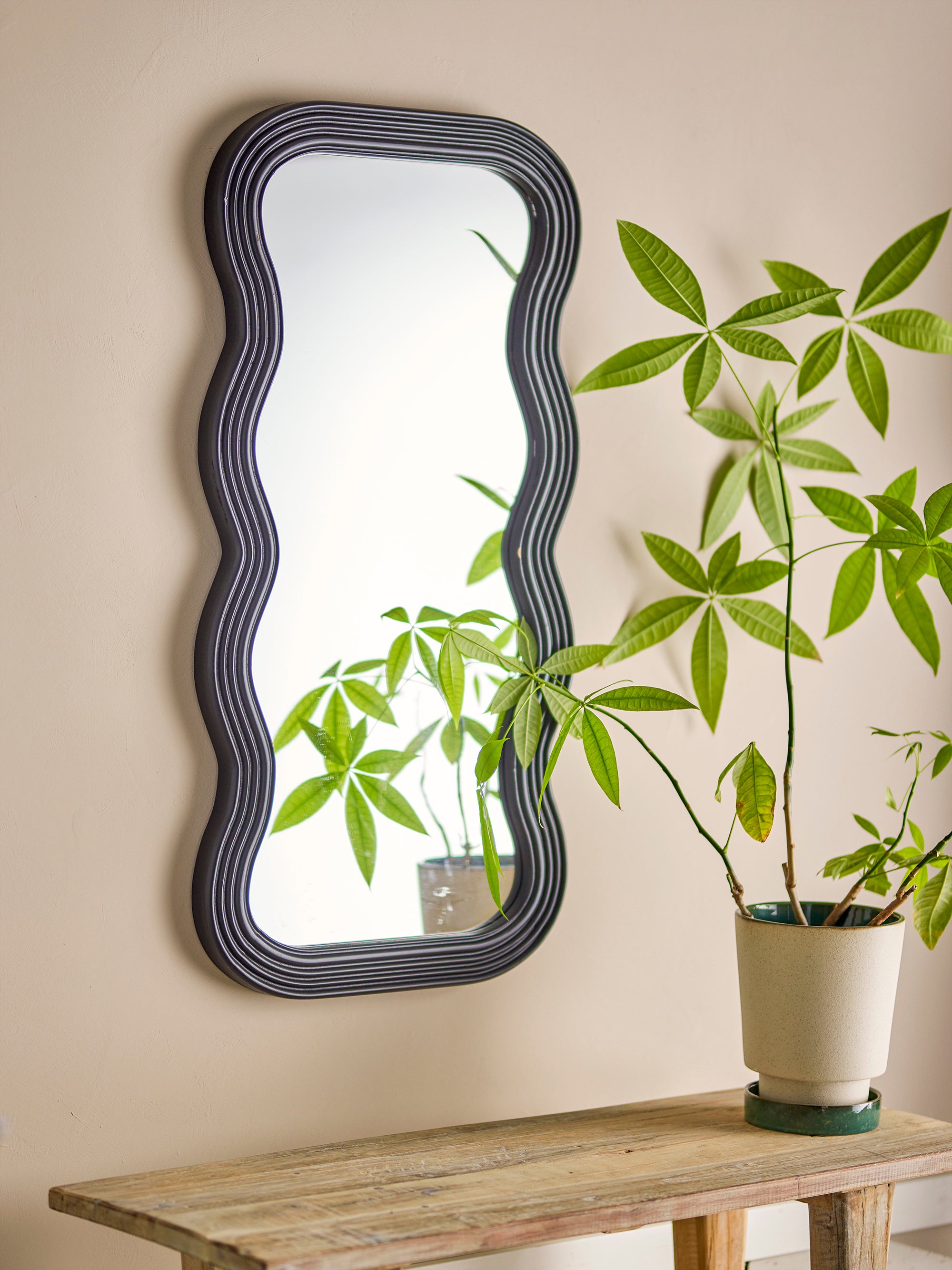 Bloomingville Parker Wall Mirror, Black, MDF (L52xH100xW3.5 cm)