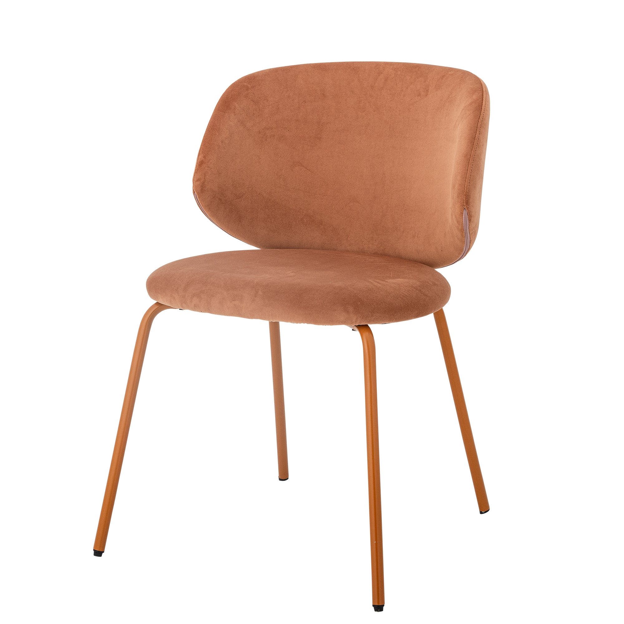 Bloomingville Ponte Dining Chair, Orange, Velvet (L53xH77xW55 cm)