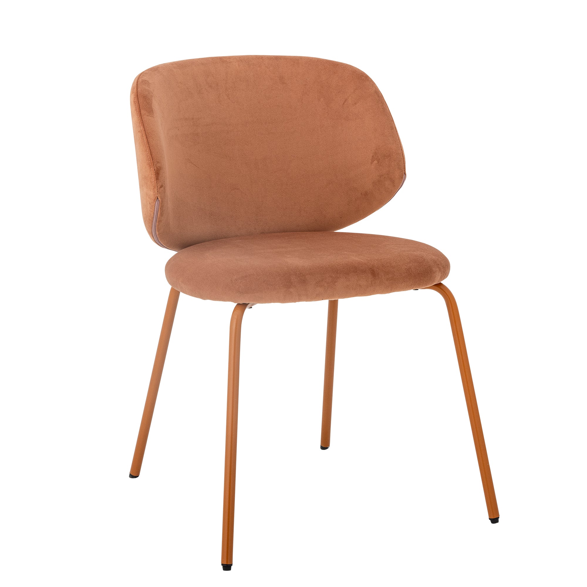 Bloomingville Ponte Dining Chair, Orange, Velvet (L53xH77xW55 cm)