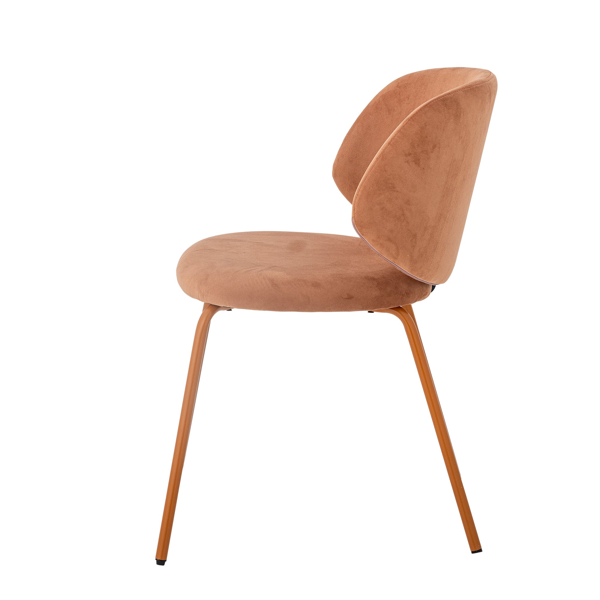 Bloomingville Ponte Dining Chair, Orange, Velvet (L53xH77xW55 cm)