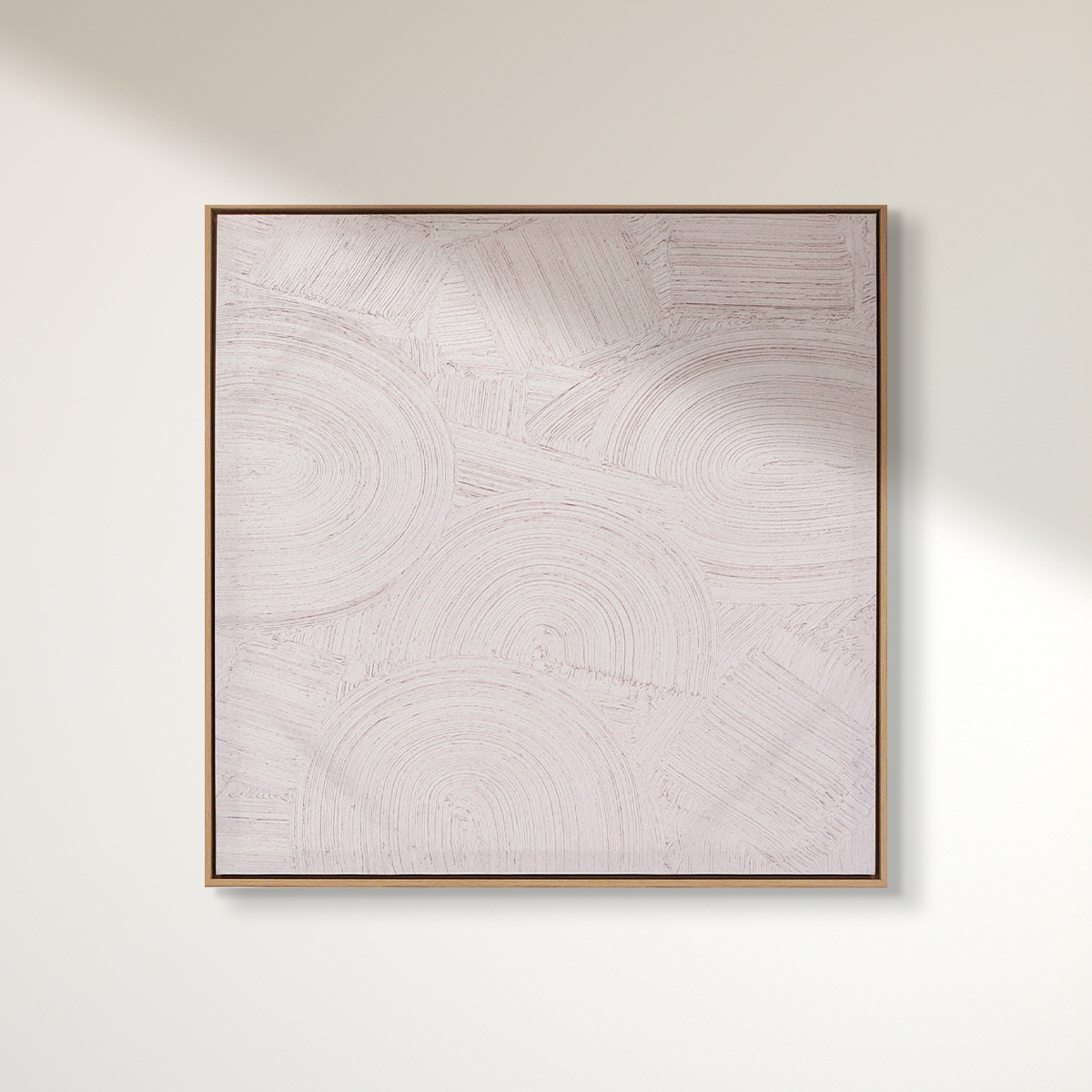 Abstract textured wall art affordable oil painting unframed white zen square on wooden frame
