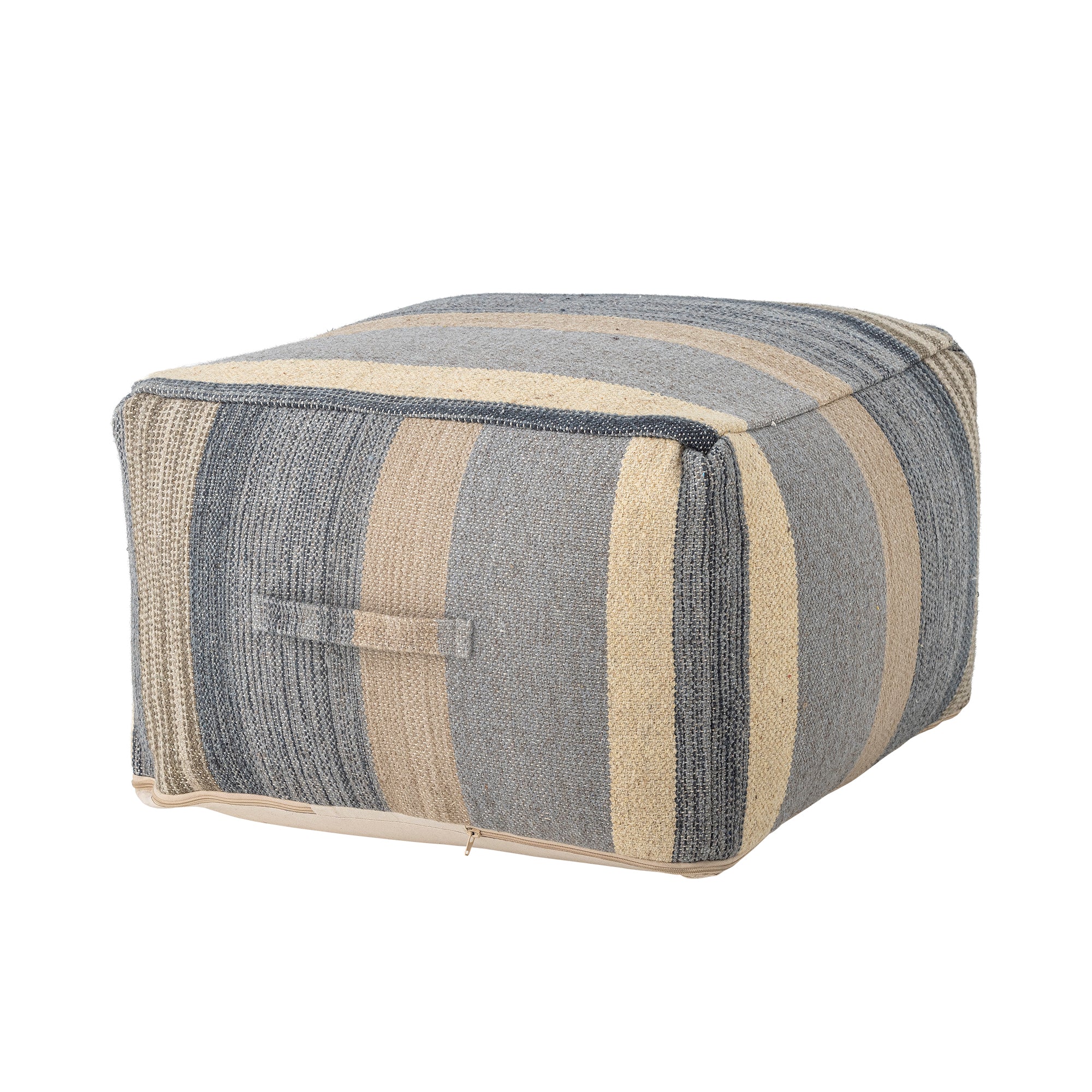 Creative Collection Sesto Pouf, Blue, Wool (L60xH35xW60 cm)