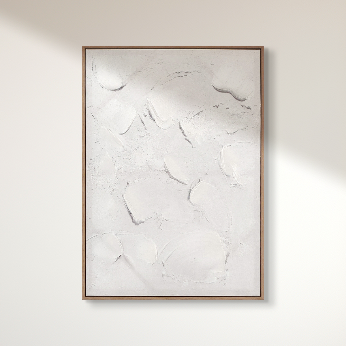 Abstract textured wall art affordable oil painting unframed white portrait on wooden frame