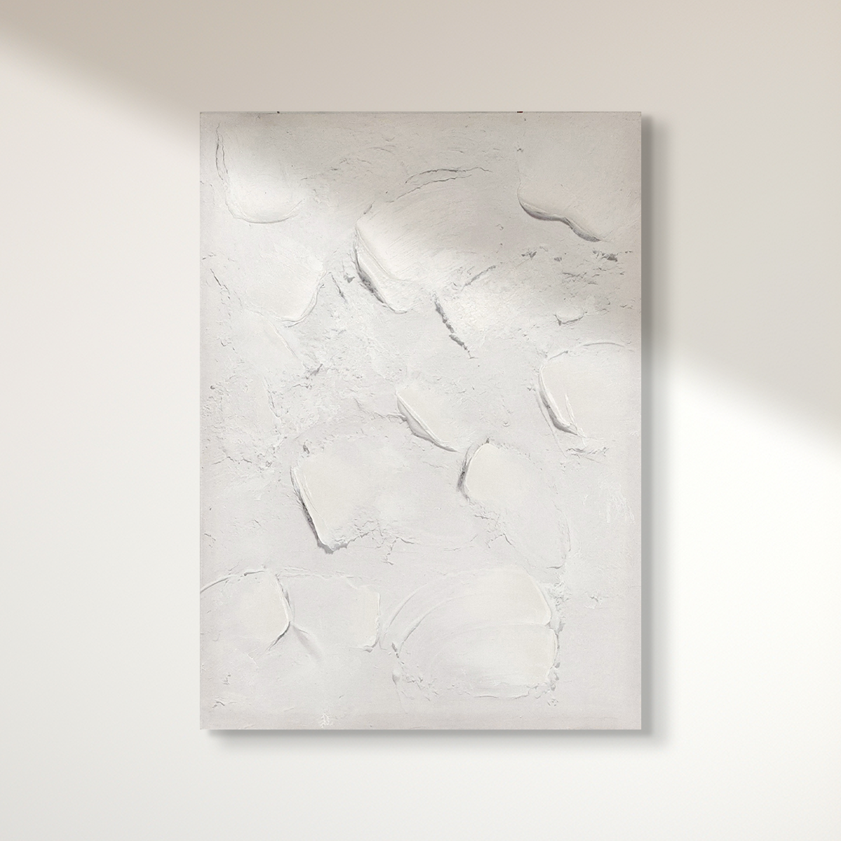 Abstract textured wall art affordable oil painting unframed white portrait on stretched canvas
