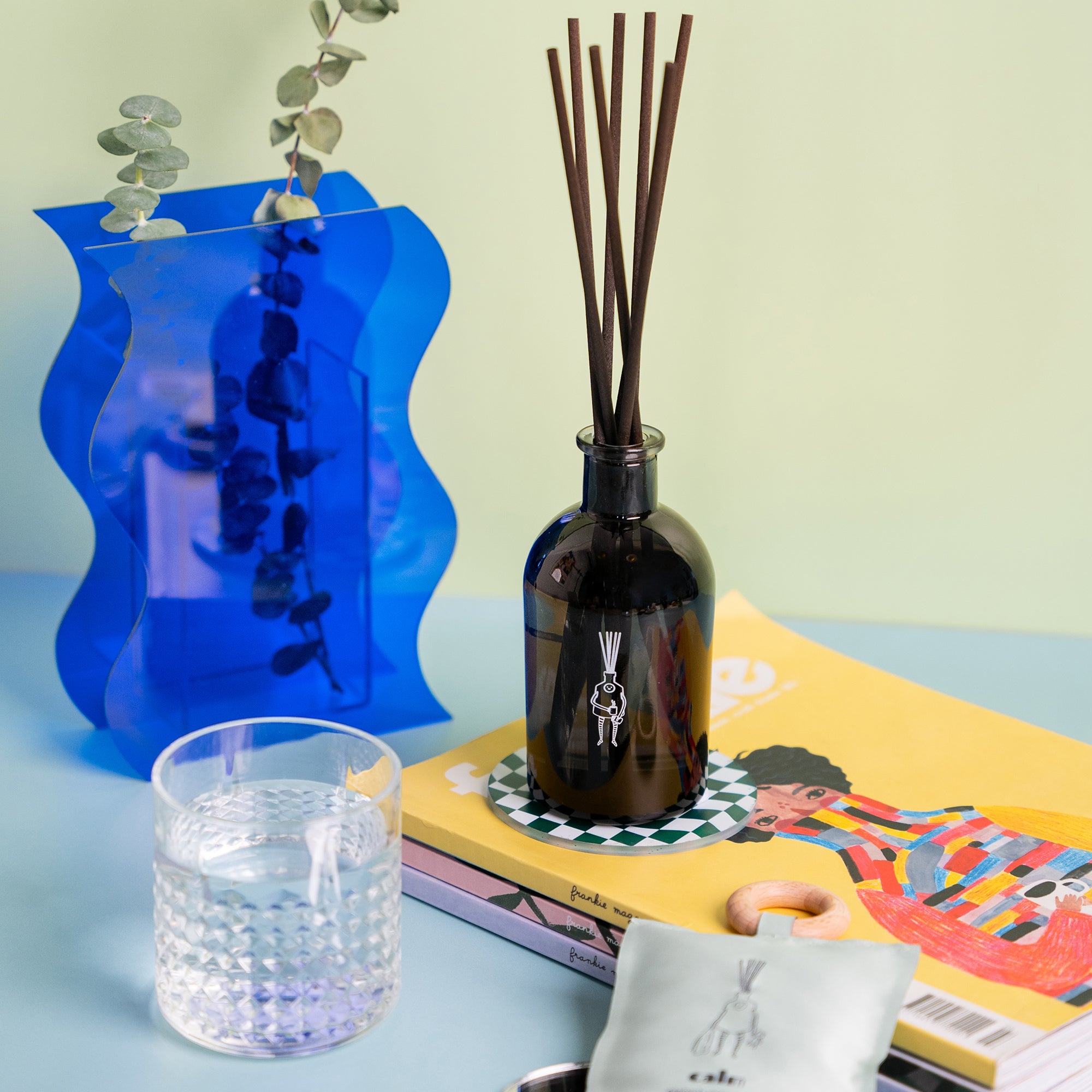calm home fragrance reed diffuser and scented sachet