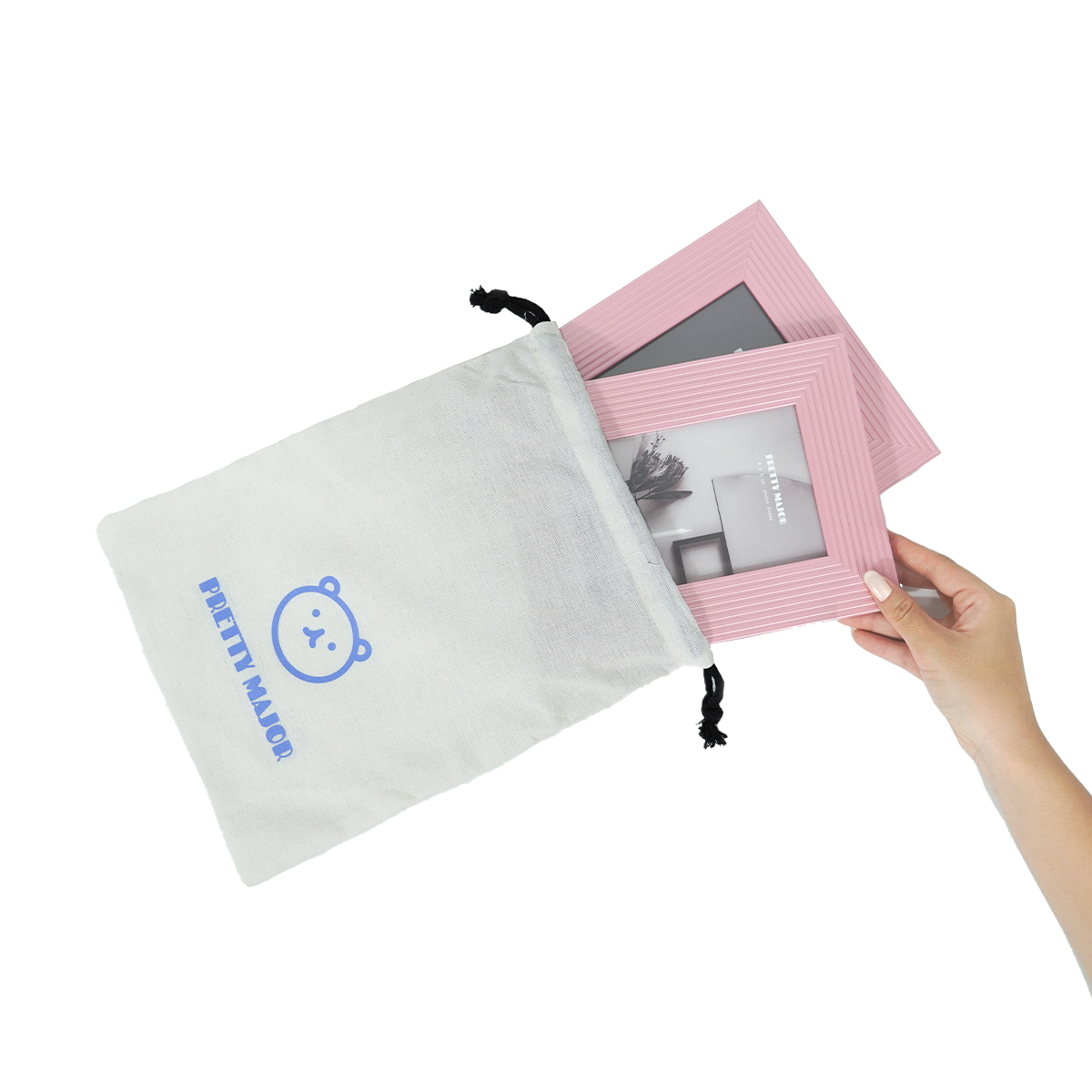 Unboxing pink photo frames for 4r and 5r photos gift set with canvas bag