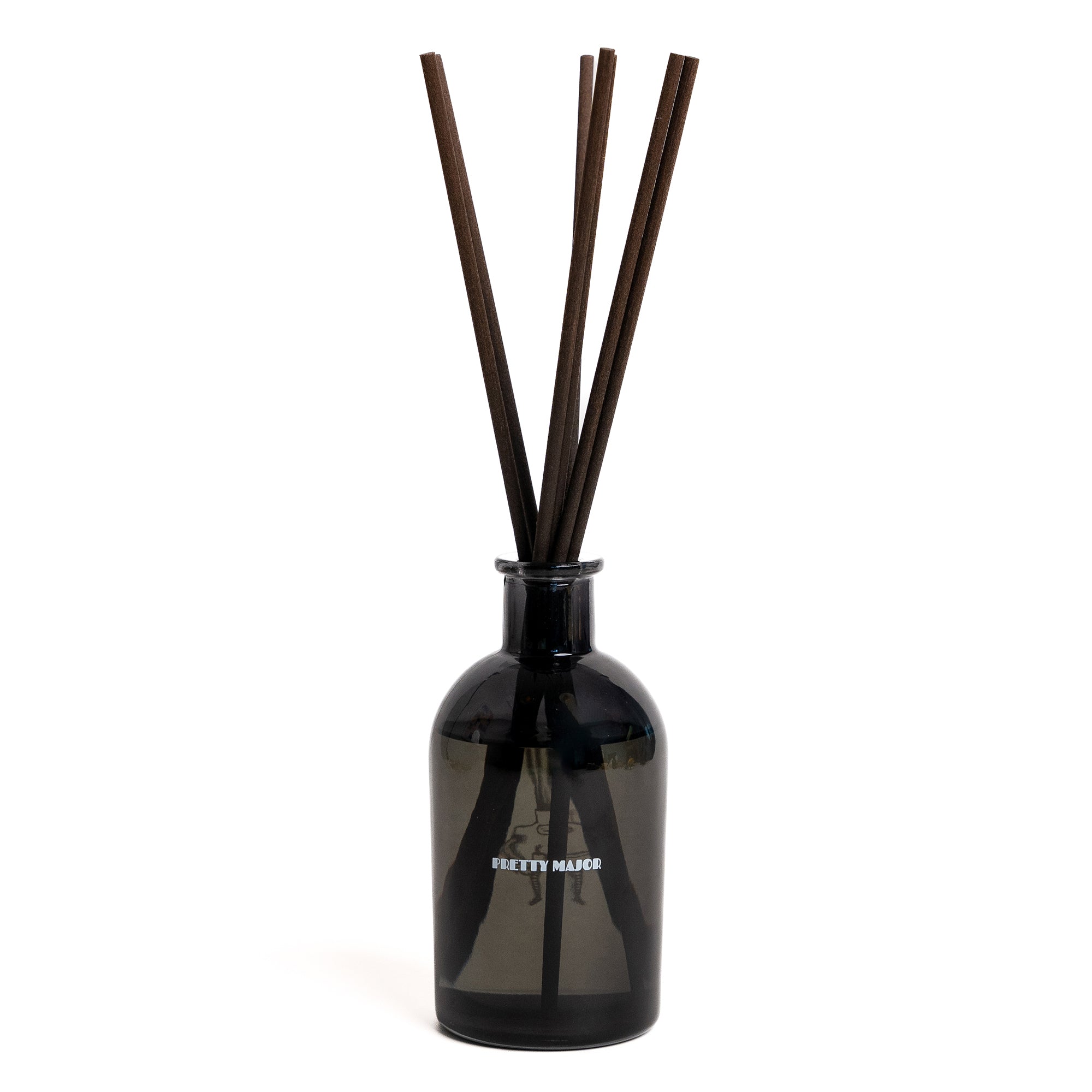 reed diffuser with pretty major logo