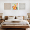 three abstract textured wall art affordable oil painting unframed square in home bedroom